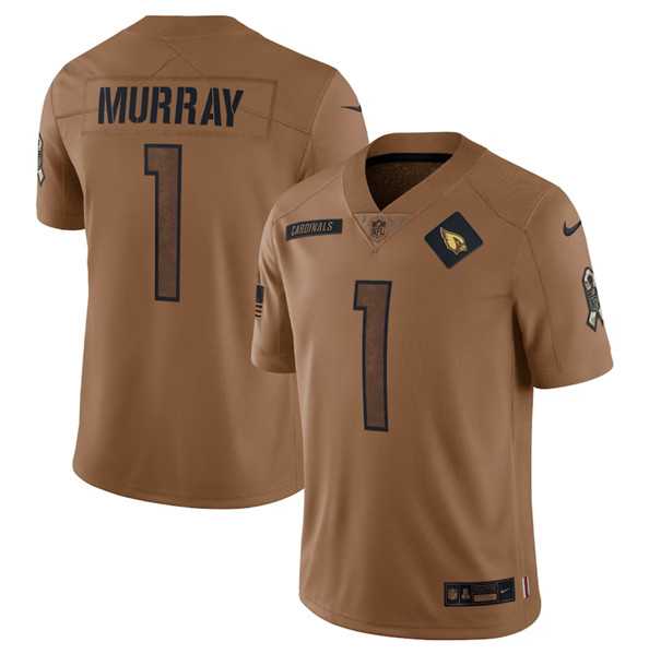 Mens Arizona Cardinals #1 Kyler Murray 2023 Brown Salute To Service Limited Football Stitched Jersey Dyin->arizona cardinals->NFL Jersey
